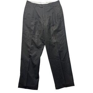 MANZINI Super 120s Wool Black Pleated Dress Pants Mens 34 Made in Italy